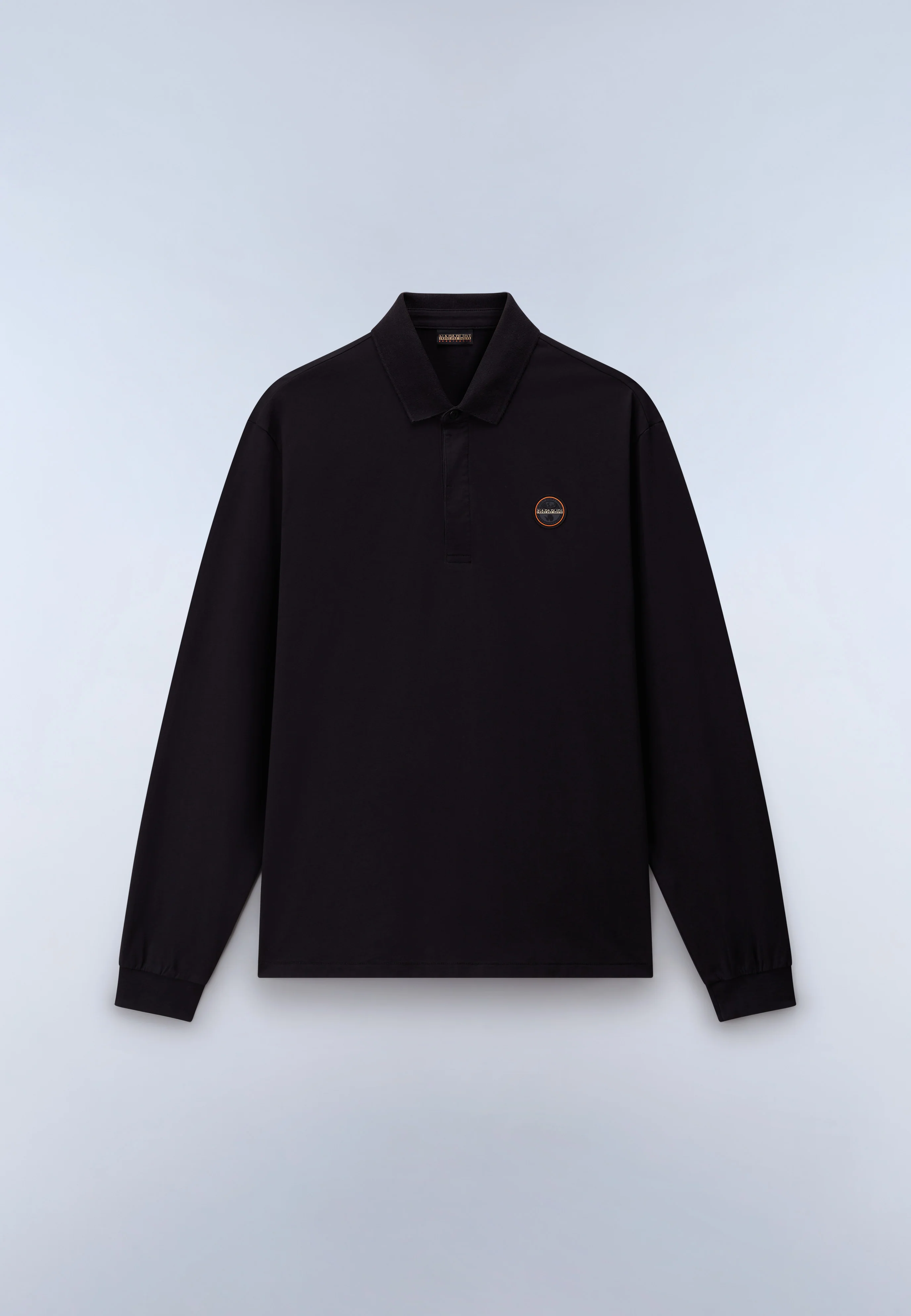 Badge Jersey Long Sleeve Polo Shirt