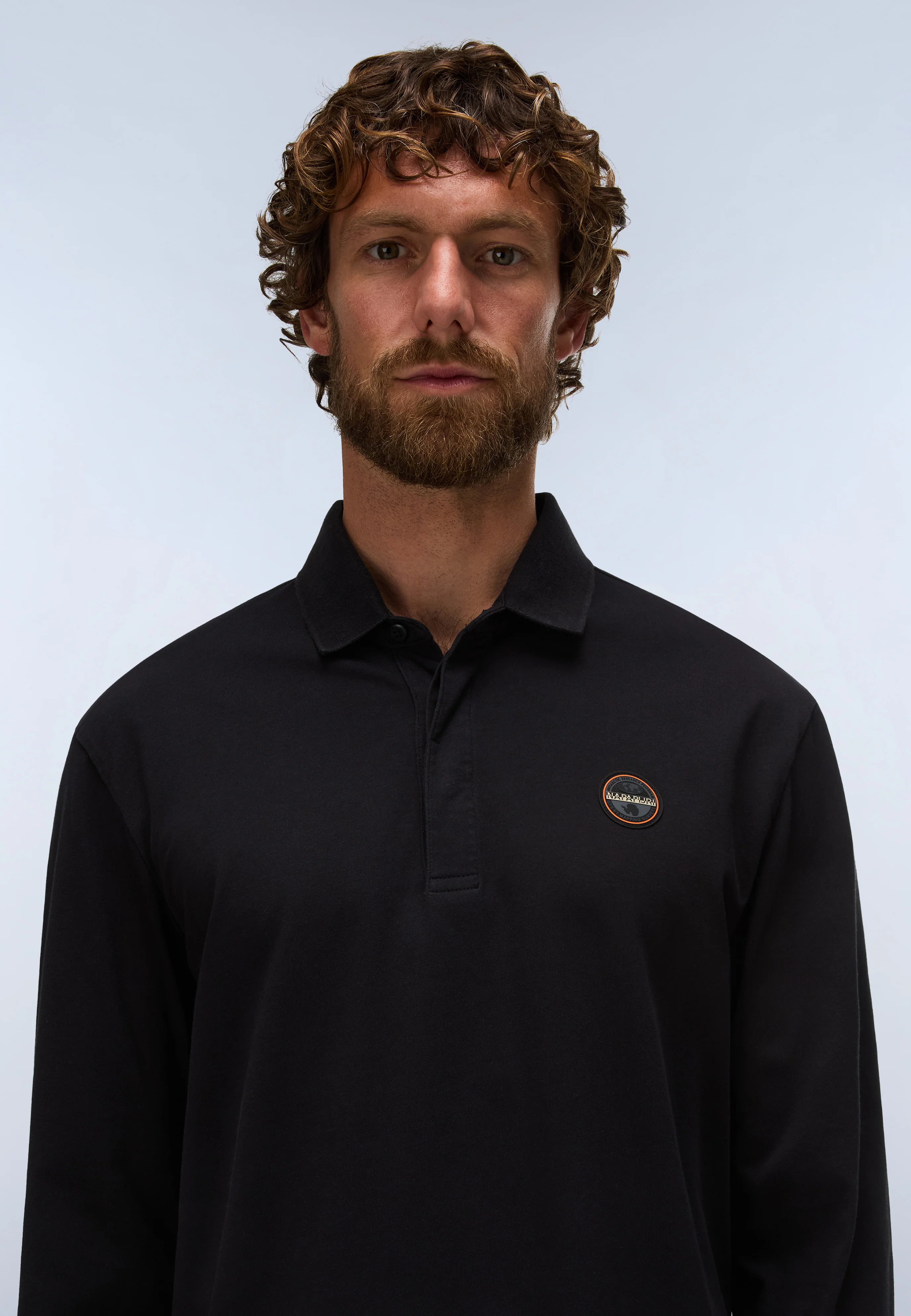 Badge Jersey Long Sleeve Polo Shirt - Image 2