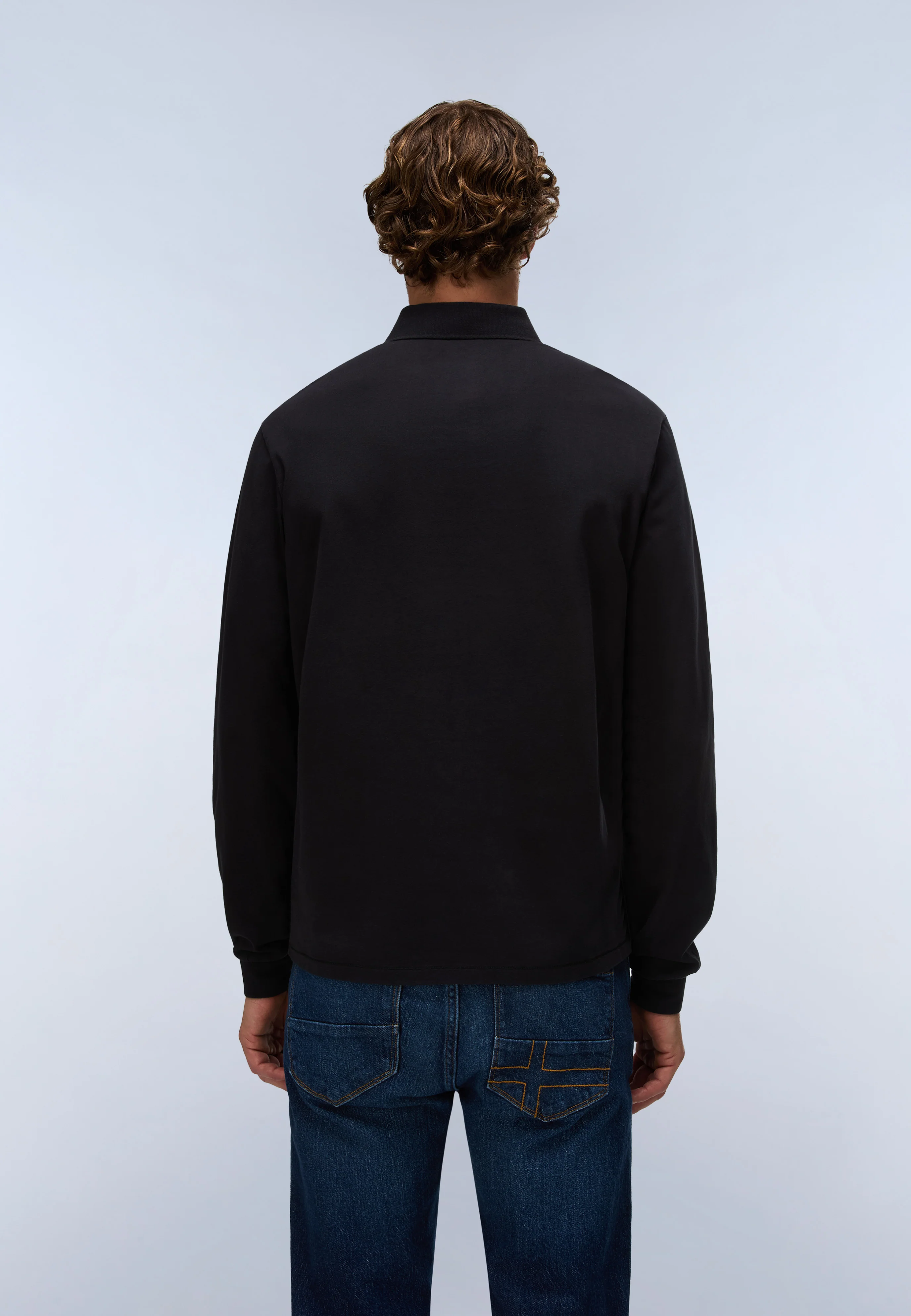 Badge Jersey Long Sleeve Polo Shirt - Image 4