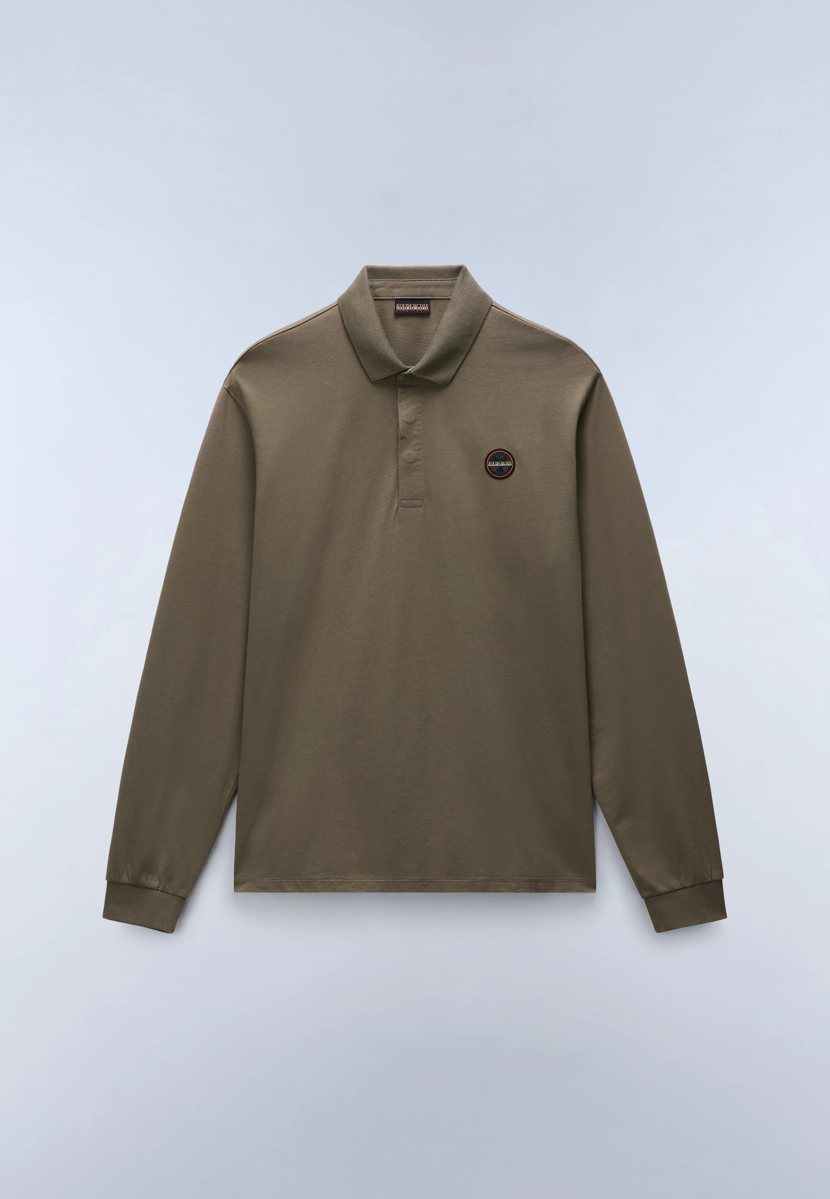 Badge Jersey Long Sleeve Polo Shirt