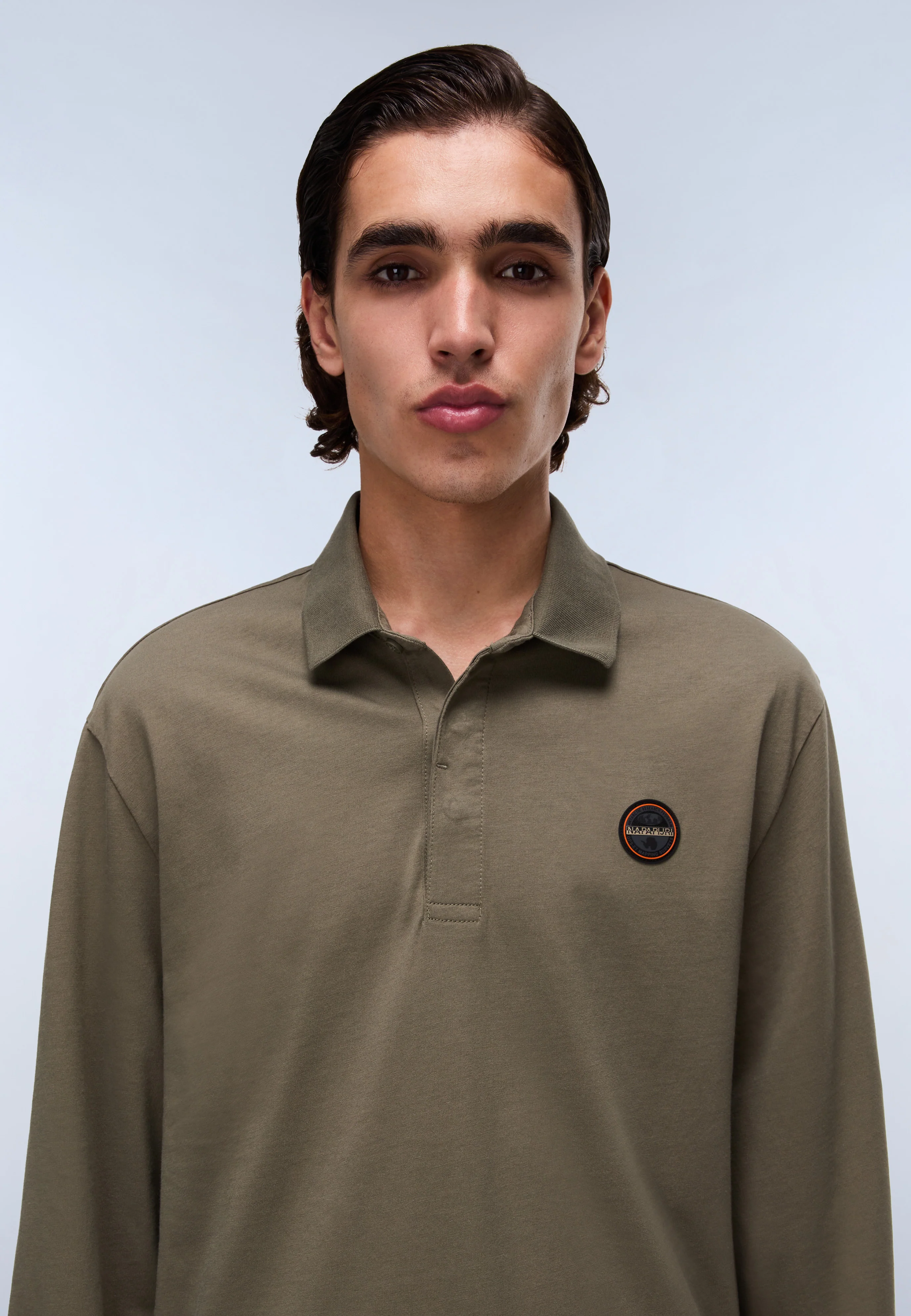 Badge Jersey Long Sleeve Polo Shirt - Image 2
