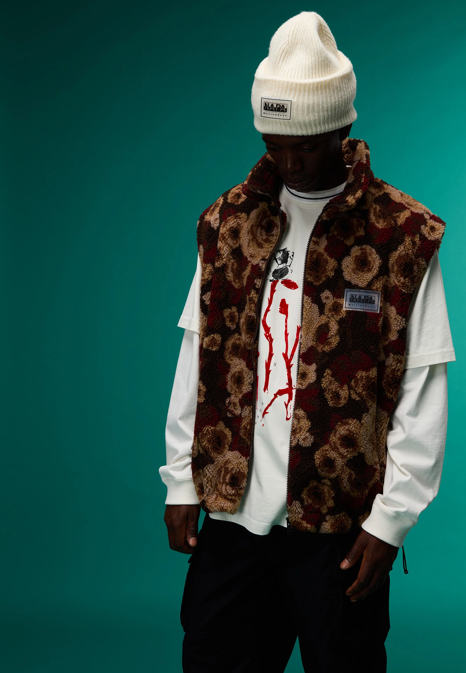 Emin Jacquard Fleece Vest - Image 3